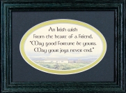 An Irish Wish From The Heart Of A Friend - 5x7 Blessing - Oval Green Frame