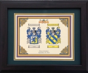 Double Coat of Arms Framed Walnut 11x14
