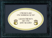 Children Are The Rainbow Of Life - 5x7 Blessing - Oval Green Frame