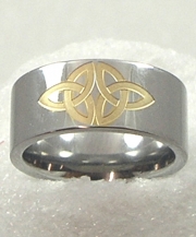 Two Tone Trinity Knot Ring