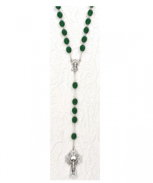 Irish Rosary With Shamrocks Engraved On The Beads