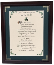 Ten Commandments for the Irish - 8x10 Framed Blessing