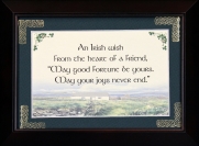 An Irish Wish From The Heart Of A Friend - 5x7 Blessing - Walnut Landscape Frame Landscape