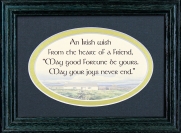 An Irish Wish From The Heart Of A Friend - 5x7 Blessing - Oval Green Frame
