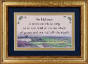 An Irishman Is Never Drunk As Long... - 5x7 Blessing - Gold Landscape