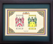 Double Coat of Arms Framed Walnut 16x20