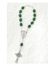 Celtic Cross Auto Rosary With Saint Patrick Center And Shamrock Beads