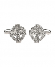 Celtic Cross Cuff Links - Silver