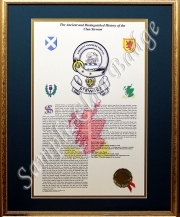 Clan Badge and History - Framed Gold