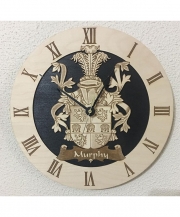 Last Names Coats of Arms Clock - 8 inch