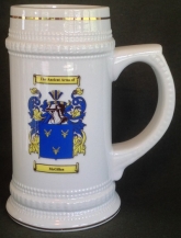 Coat of Arms White Ceramic Beer Stein