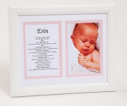 8x10 Baby Photo First Name Meaning Framed (Girl)