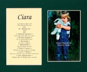 8x10 First Name Meaning Photo (Green Matte)