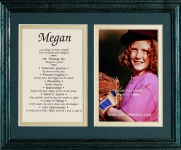 8x10 First Name Meaning (Double Matte/Green Frame)