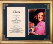 8x10 First Name Meaning Gold Corner (Gold Frame)
