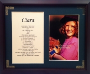 8x10 First Name Meaning Gold Corner (Walnut Frame)