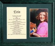 8x10 First Name Meaning Photo (Green Frame)