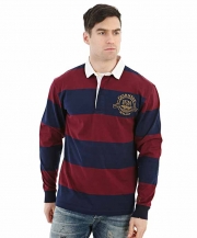 Guinness Wine and Navy Striped Rugby Jersey