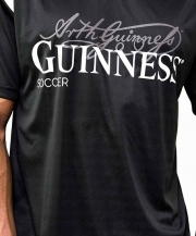 Guinness Black and White Soccer Jersey with Arthur Guinness Signature Sublimated Print