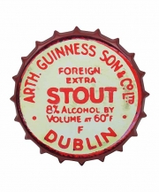 Guinness Red Vintage Bottle Cap Sign