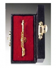 Gold Flute Pin With Case