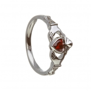 January - Garnet Birthstone Claddagh Ring