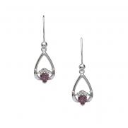 June - Alexandrite Birthstone Claddagh Earrings