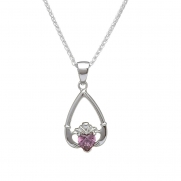 June - Alexandrite Birthstone Claddagh Pendant