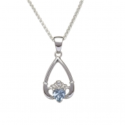 March - Aquamarine Birthstone Claddagh Pendant