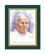 Pope Saint John Paul II Watercolor Print 8x10