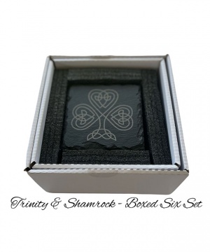 Trinity & Shamrock Slate Coaster - Boxed 6 pack