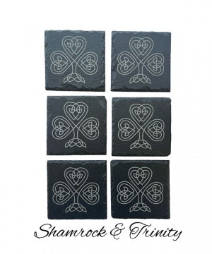 Trinity & Shamrock Slate Coaster - 6 pack