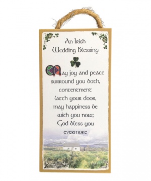 An Irish Wedding Blessing - May joy and peace surround you both - Wood Plaque
