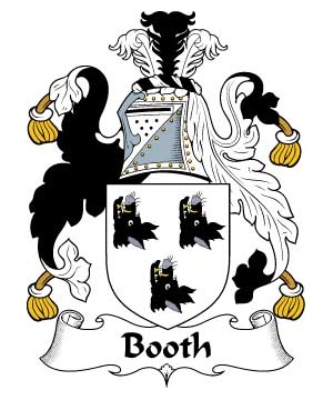 Booth family crest and meaning of the coat of arms for the surname Booth,  Booth name origin