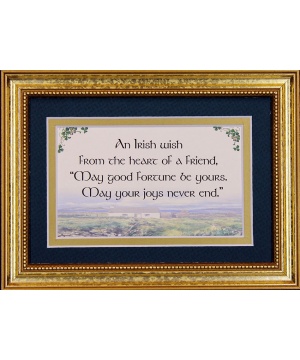 An Irish Wish From The Heart Of A Friend - 5x7 Blessing - Gold Landscape