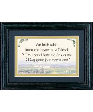 An Irish Wish From The Heart Of A Friend - 5x7 Blessing - Green Frame Landscape