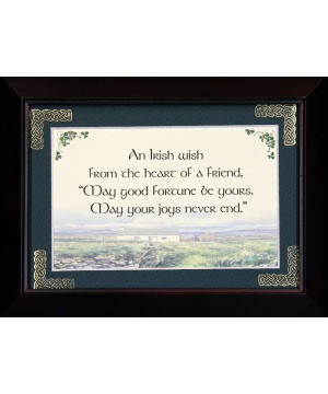 An Irish Wish From The Heart Of A Friend - 5x7 Blessing - Walnut Landscape Frame Landscape