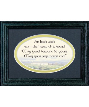 An Irish Wish From The Heart Of A Friend - 5x7 Blessing - Oval Green Frame