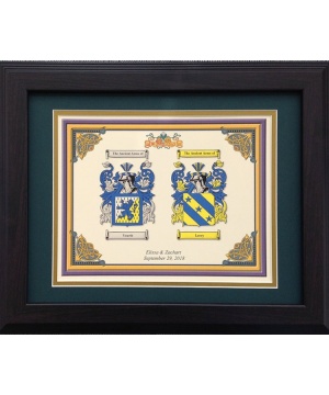 Double Coat of Arms Framed Walnut 11x14