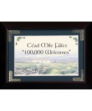 Cead Mile Failte - 5x7 Blessing - Walnut Landscape Frame