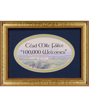 Cead Mile Failte - 5x7 Blessing - Oval Gold Frame