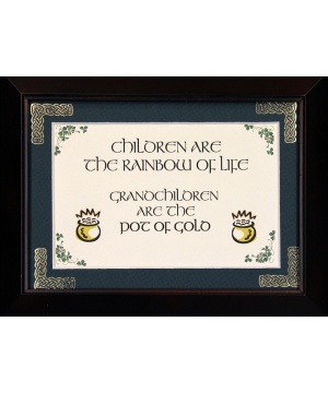 Children Are The Rainbow Of Life - 5x7 Blessing - Walnut Landscape Frame