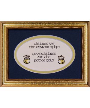 Children Are The Rainbow Of Life - 5x7 Blessing - Oval Gold Frame