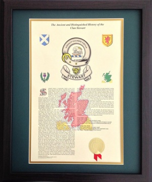 Clan Badge and History - Framed Walnut