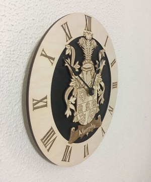 Last Names Coats of Arms Clock - 11 inch