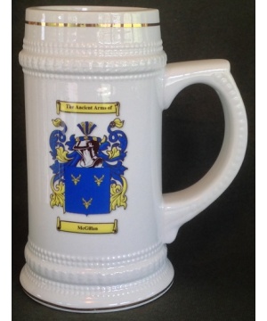 Coat of Arms White Ceramic Beer Stein