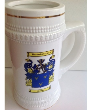 Coat of Arms White Ceramic Beer Stein