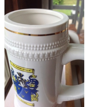 Coat of Arms White Ceramic Beer Stein