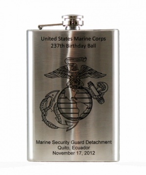 Custom Laser Engraved 8oz Hip Flask