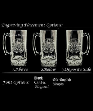 Coat of Arms Whiskey Glass - Engraving Placement Options